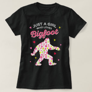 Camiseta Desenho de menina grande amante do pé grande flora