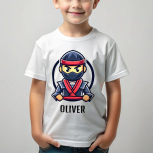 Camiseta Desenho de meninos Ninja Guerreiro Fofo