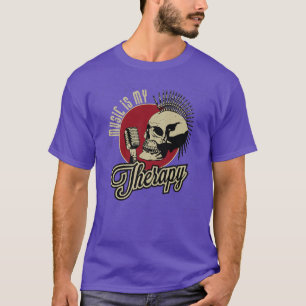 Camiseta Desenho de Microfone Rock Roll para Bandas de Arti