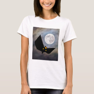 Camiseta Desenho de Morcego Divertido para o Halloween