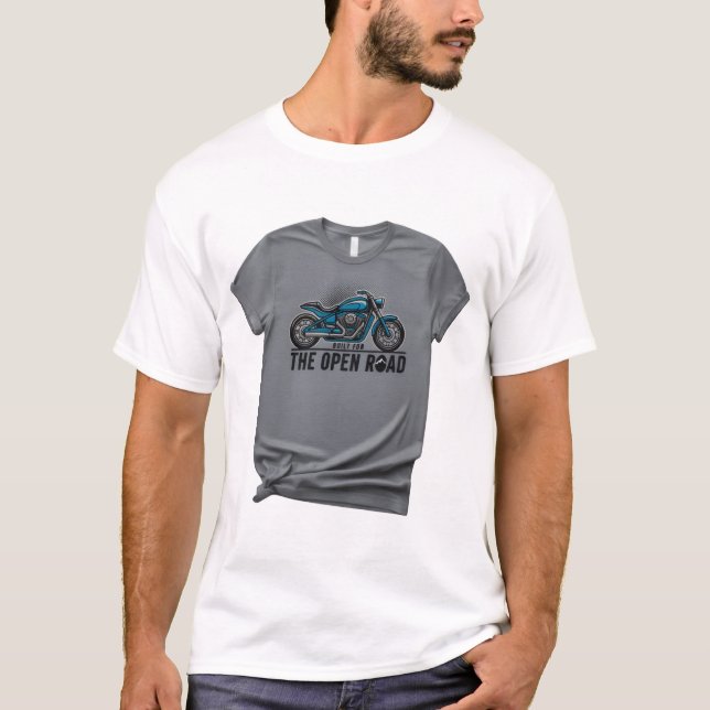 Camiseta Desenho de Moto Selvagem (Frente)