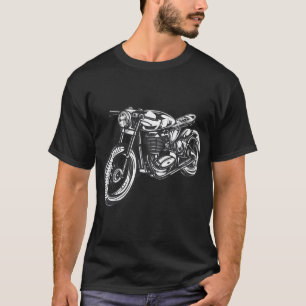 Camiseta Desenho de Motocicleta Vintage