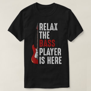 Camiseta Desenho de Músico Tocador de Baixo Engraçado