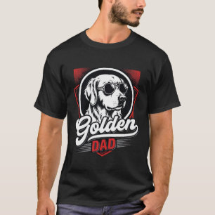 Camiseta Desenho de Óculos de Sol Golden Dad Golden Retriev