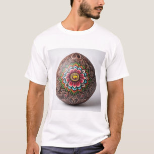 Camiseta Desenho de Ovo Floral Ornamentado