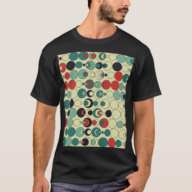 Camiseta Desenho de padrão geométrico abstrato contínuo. (Frente)