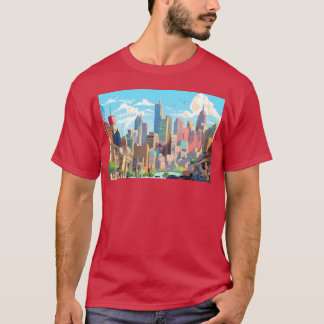 Camiseta Desenho de paisagem anime de Sydney vintage