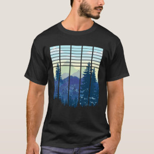 Camiseta Desenho de Paisagem, Montanha, Natureza, Árvores e