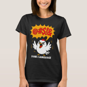 Camiseta Desenho de Pássaro com Linguagem Imprópria