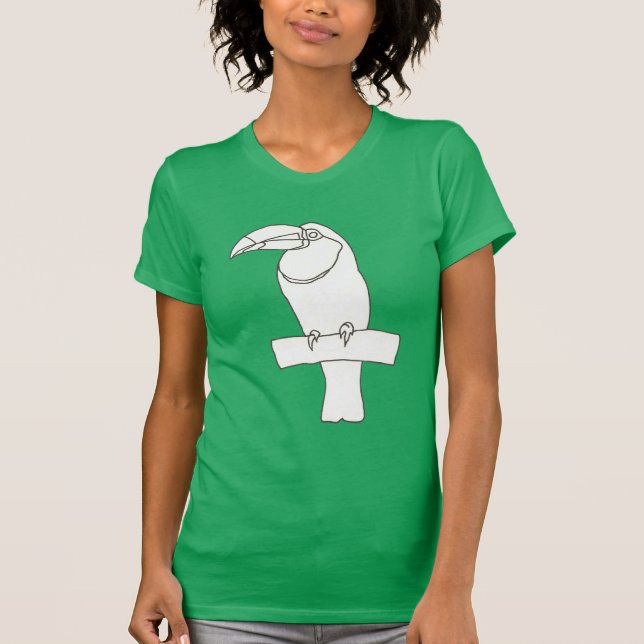 Camiseta Desenho de pássaro tucano Desenho em t-shirts (Frente)