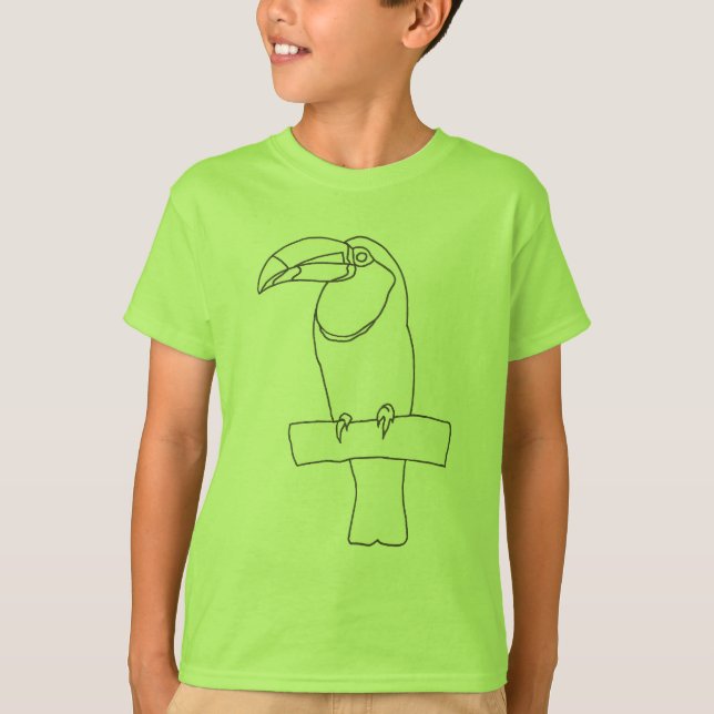 Camiseta Desenho de pássaro tucano Desenho em t-shirts (Frente)