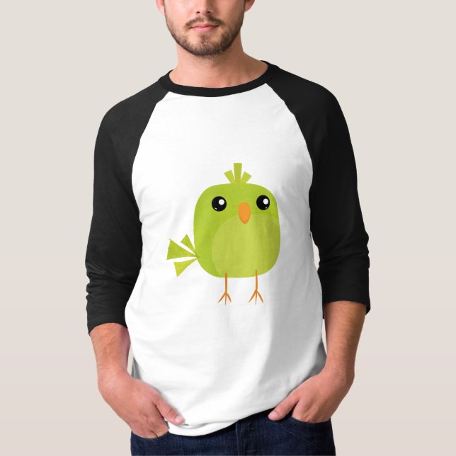 Camiseta Desenho de Pássaro Verde   (Frente)