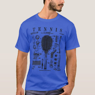 Camiseta Desenho De Patente De Vintagem Antiga De tênis Rac
