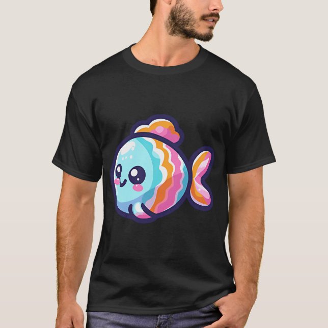 Camiseta Desenho de Peixe Brincalhão (Frente)