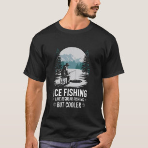 Camiseta Desenho de peixe de furo de gelo de pesca no gelo