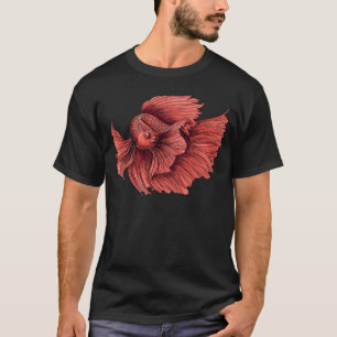 Camiseta Desenho de peixe lutador siamês