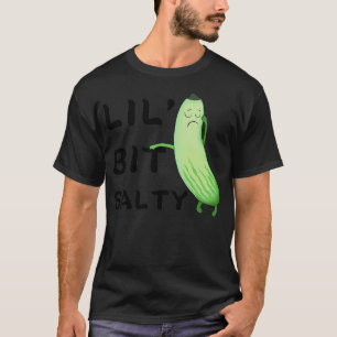 Camiseta Desenho De Pepino De Lil Bit Salty - Engraçado