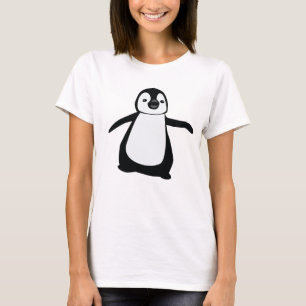 Camiseta Desenho de pinguins brancos e pretos