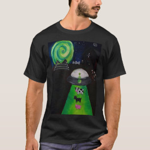 Camiseta Desenho de Pintura de Abdução por OVNI