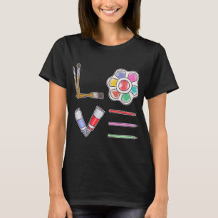 Camiseta Desenho De Pintura De Artista Engraçado Com Amor