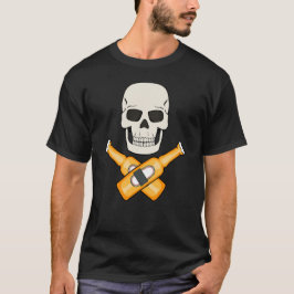 CAMISETA DESENHO DE PIRATA CRÂNIO DE CERVEJA