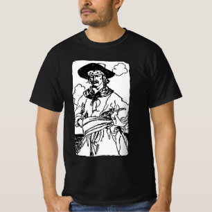 Camiseta Desenho de Piratas Vintage de um Capitão por Howar