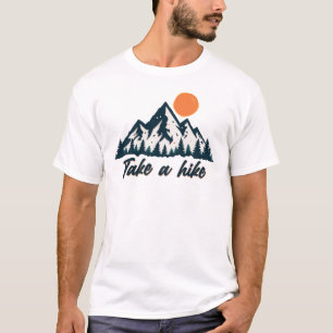 Camiseta Desenho de pôr do sol na floresta da montanha 'Dê