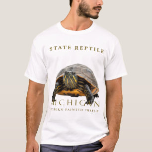 Camiseta Desenho de Réptil Tartaruga Pintada de MI