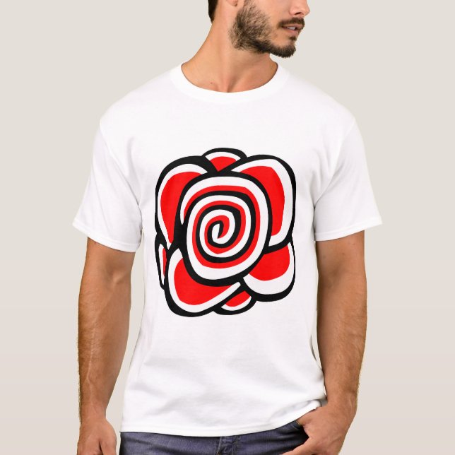 Camiseta Desenho de rosa - Personalizado (Frente)
