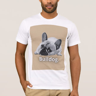 Camiseta Desenho de Rosto Forte de Bulldog