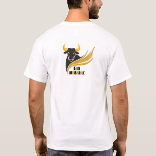 Camiseta desenho de saudação Eid mubarak com ícone de touro