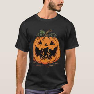 Camiseta Desenho de silhueta de abóbora de Halloween do Pé