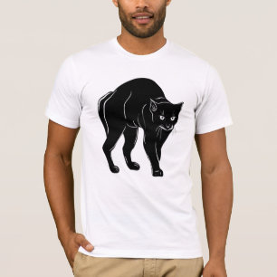 Camiseta Desenho de Silhueta Preta de Vento Halloween