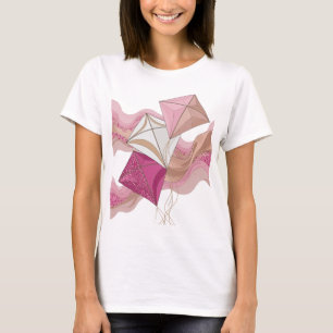 Camiseta Desenho de slogan do festival de pipa de prata lin