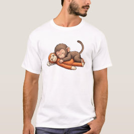 Camiseta Desenho de Socar o Bebê Macaco