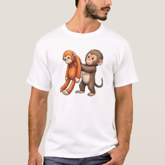 Camiseta Desenho de Soco no Macaco Bebê