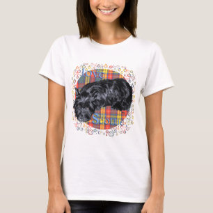 Camiseta Desenho de Tartã do Terrier Escocês