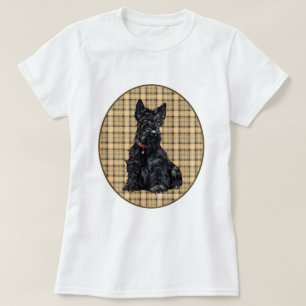 Camiseta Desenho de Tartan do Terrier Escocês