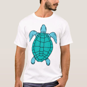 Camiseta Desenho de Tartaruga Marinha Nadando