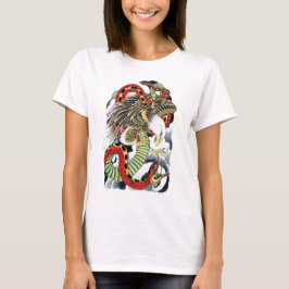 Camiseta desenho de tatuagem de Águia & Cobra