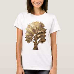 Camiseta Desenho de texto ÁRVORE DA VIDA Dourado Cinza Inte