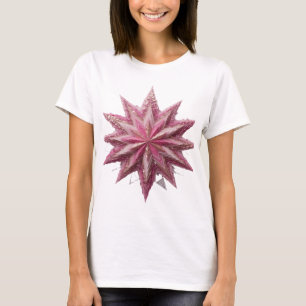 Camiseta Desenho de texto PINK STAR em prata impressionante