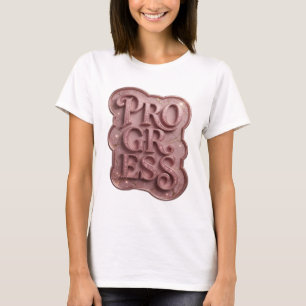 Camiseta Desenho de texto PROGRESSO Rosa Bonito