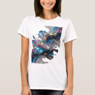 Camiseta Desenho de texto SPACE GALAXY em prata dinâmica
