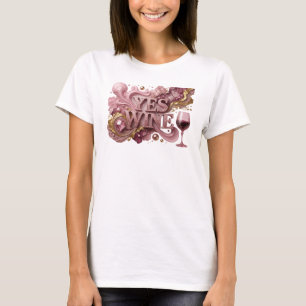 Camiseta Desenho de texto Vinho Tinto SIM