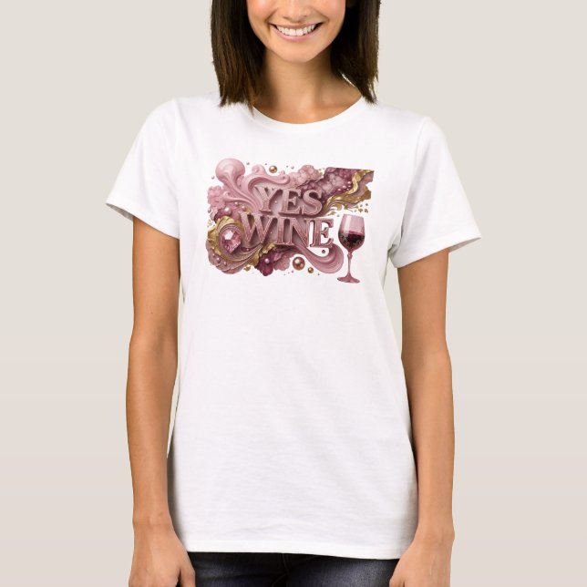 Camiseta Desenho de texto Vinho Tinto SIM (Frente)