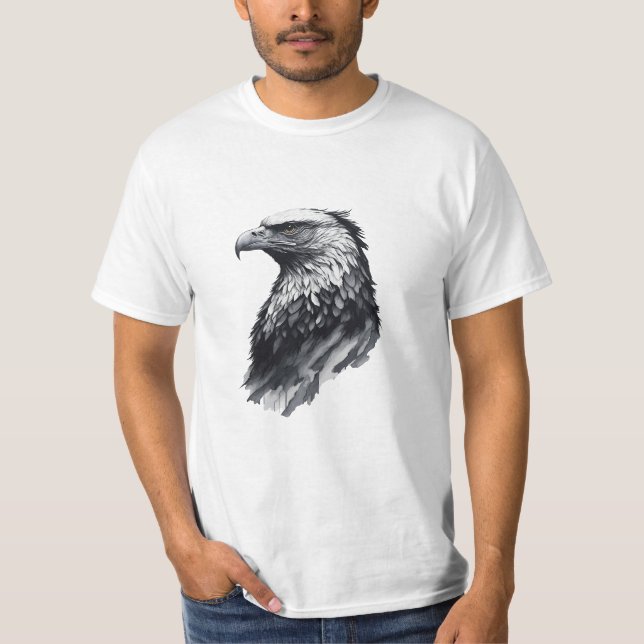 Camiseta Desenho de tinta Cabeça de águia (Frente)