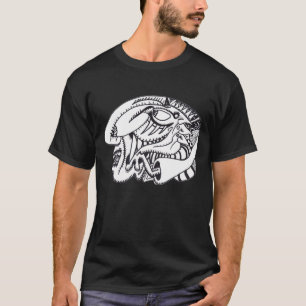 Camiseta Desenho de tinta de três aspectos
