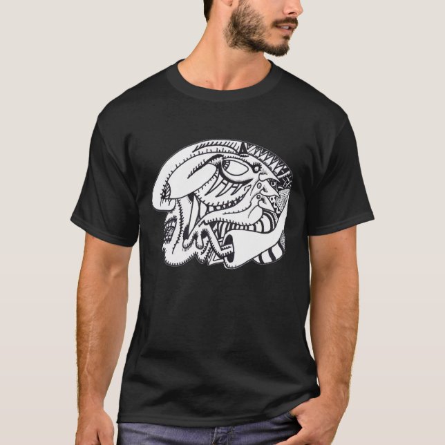 Camiseta Desenho de tinta de três aspectos (Frente)