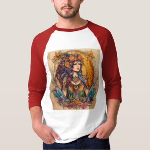 Camiseta Desenho De Tinta Espiritual Mística - Tatuagem Vib